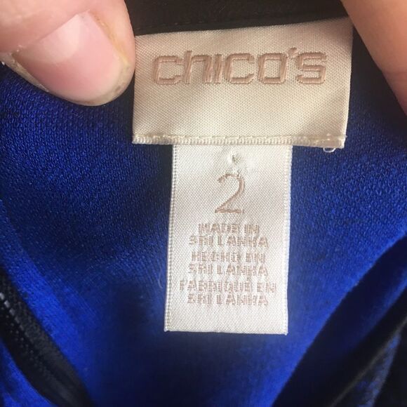 Chico’s 2 heathered black & blue dress - Picture 2 of 3